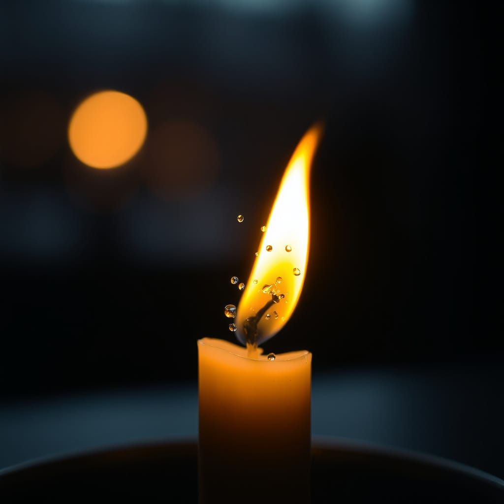 Candle Flame Ignited by Water Droplets