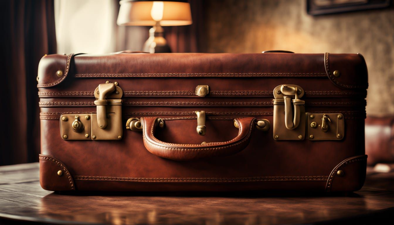 Hyper-Realistic Vintage Luggage Still Life