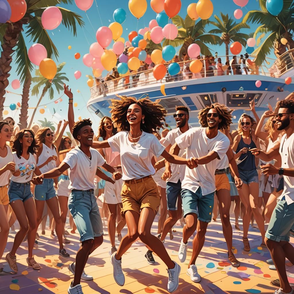 Modern Ship Summer Party Concept Art