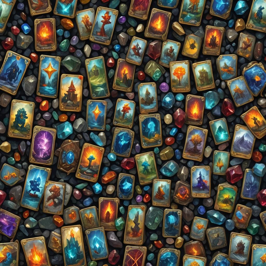 Gemstone Tarot Cards: Detailed Fantasy Art