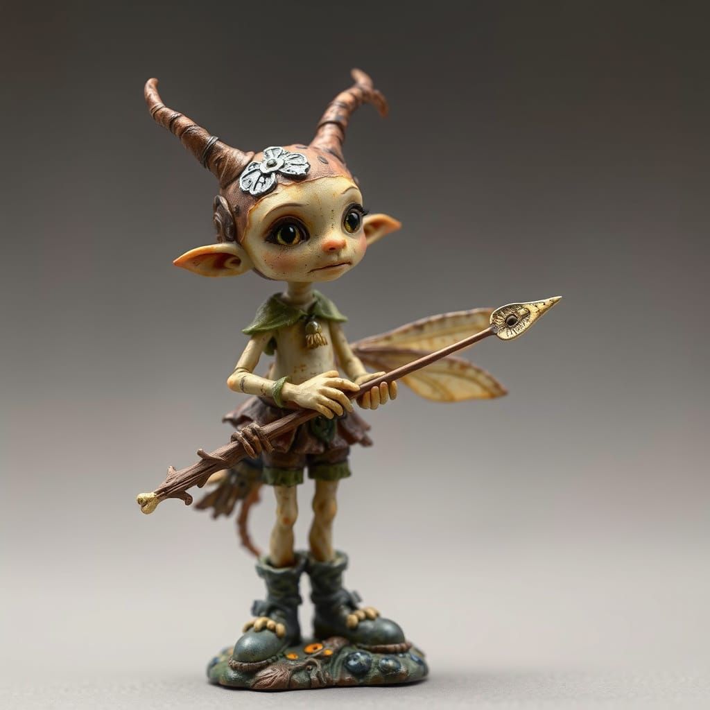 Whimsical Fantasy Figure in Rich Textures