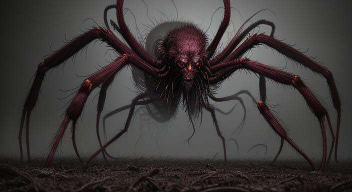 Grunge Horror Creatures in Foggy Night