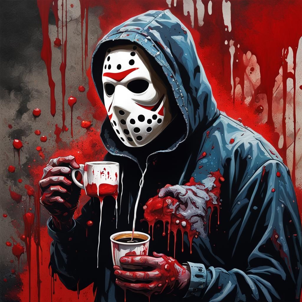 Friday the 13th Graffiti Art with Coffee