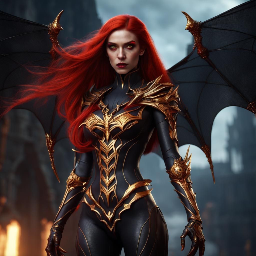 Demon Spider Woman in Elegant Armor