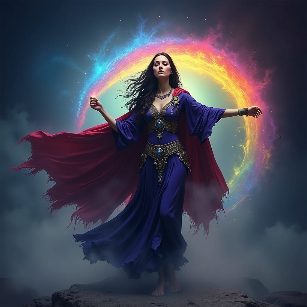 Goddess of Rainbows in a Darkened Realm
