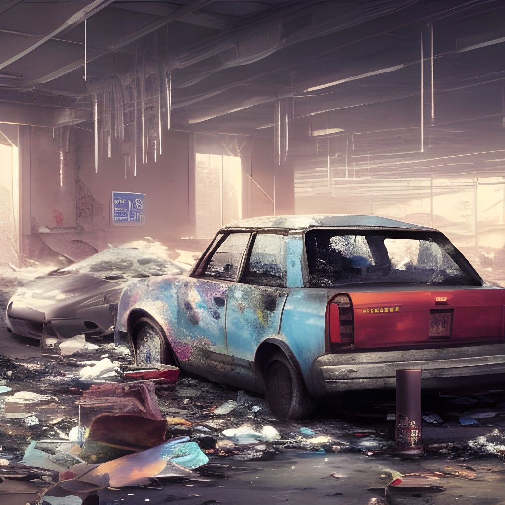 Abandoned Lunar Gas Station in Kawaiicore Style