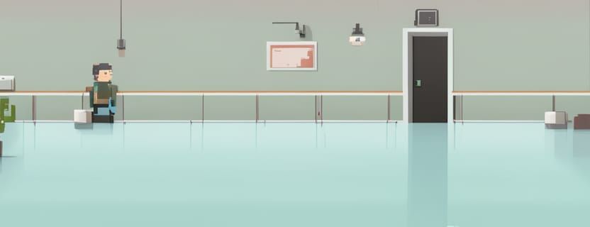 Pixel Art Hospital Corridor