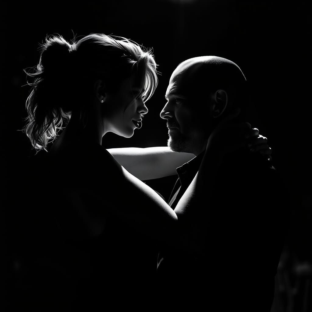 Film Noir Embrace in Gritty Sin City Style