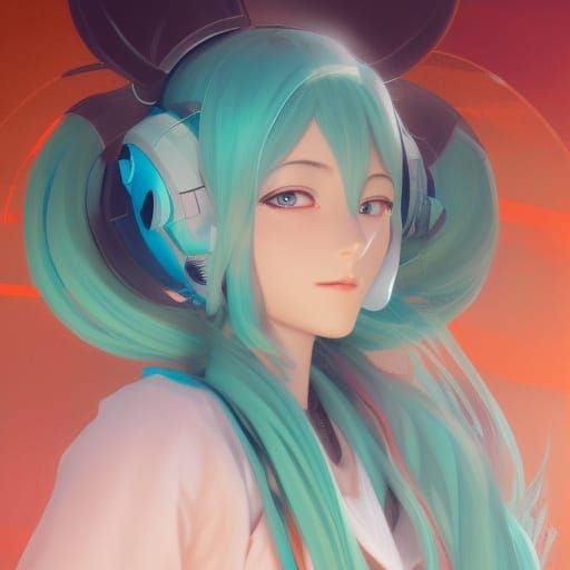 Hatsune Miku Concept Art in Art Nouveau Style