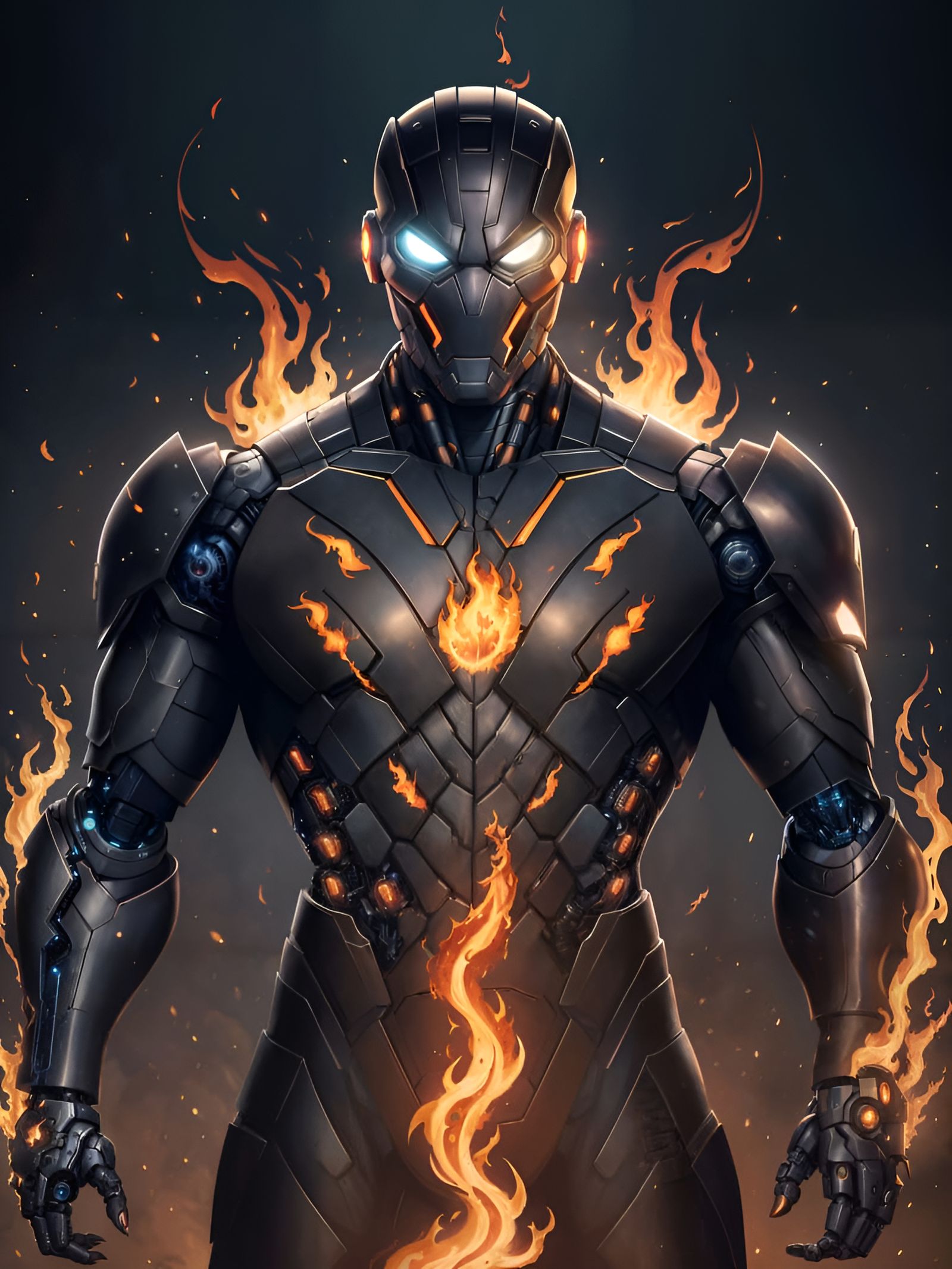 Iron Man Ablaze: Dark Gold Machine Aesthetics