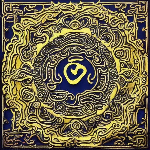 Art Nouveau Om Swastiastu Illustration in Alphonse Mucha Sty...