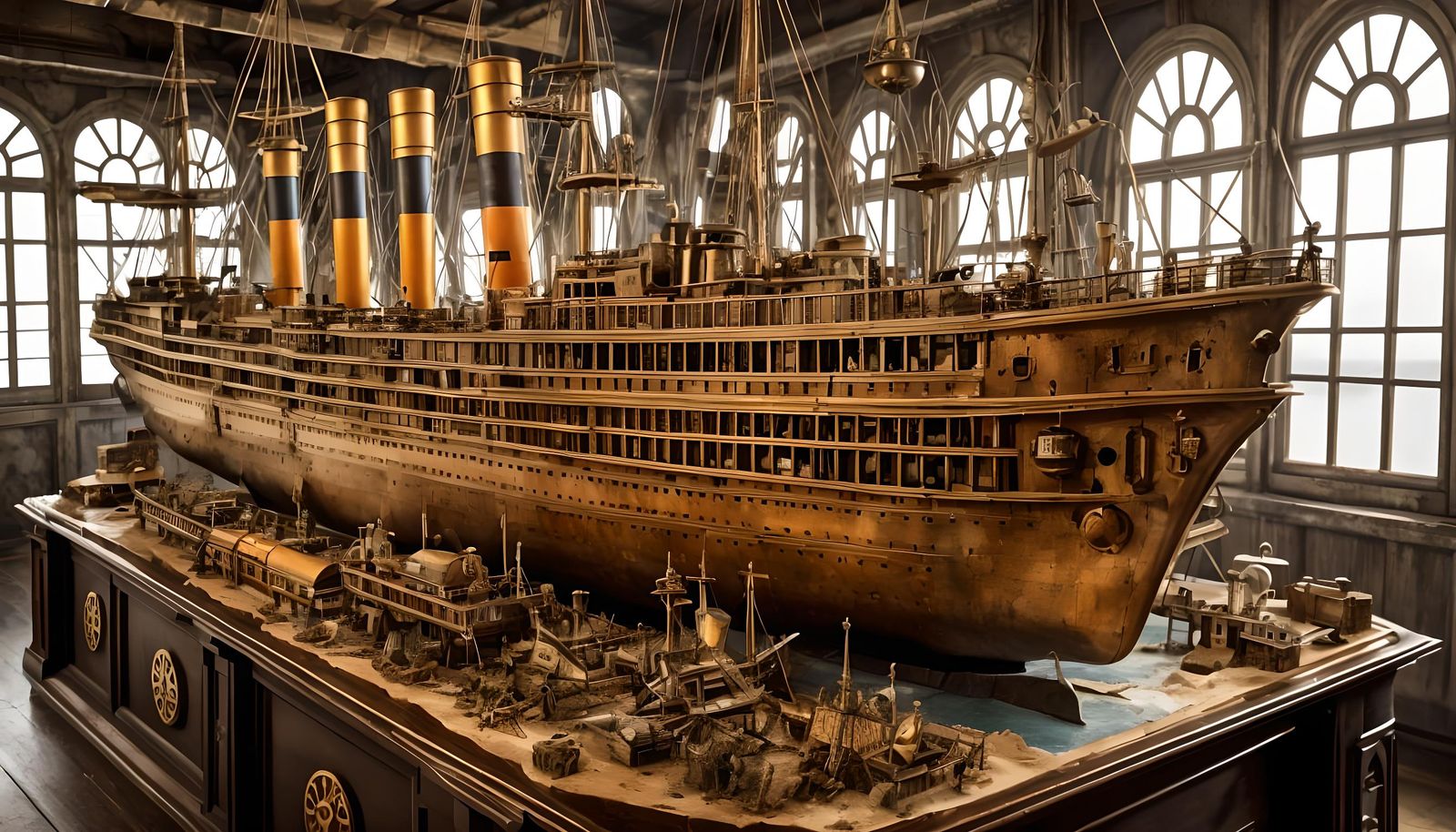 Steampunk Fantasy Diorama of the RMS Titanic