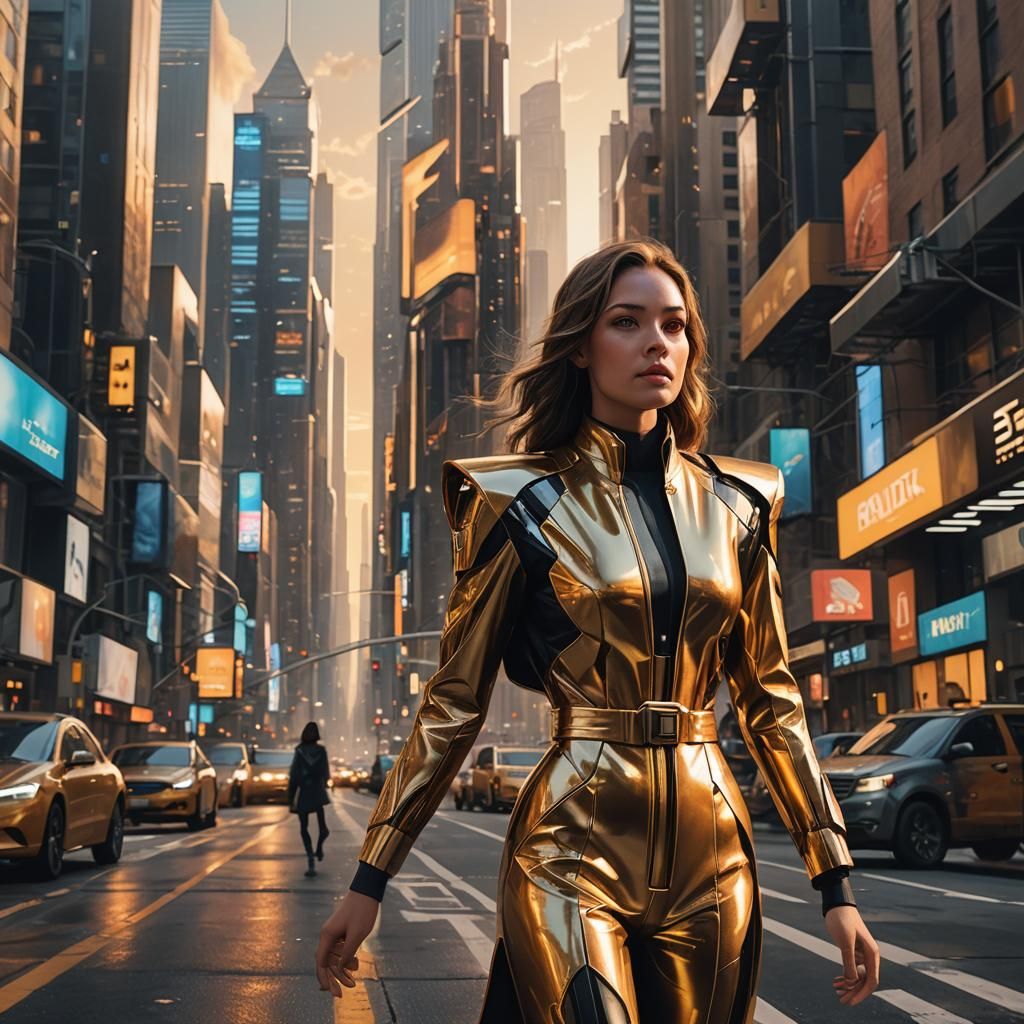 Futuristic Manhattan Woman in Photorealistic Sci-Fi Art