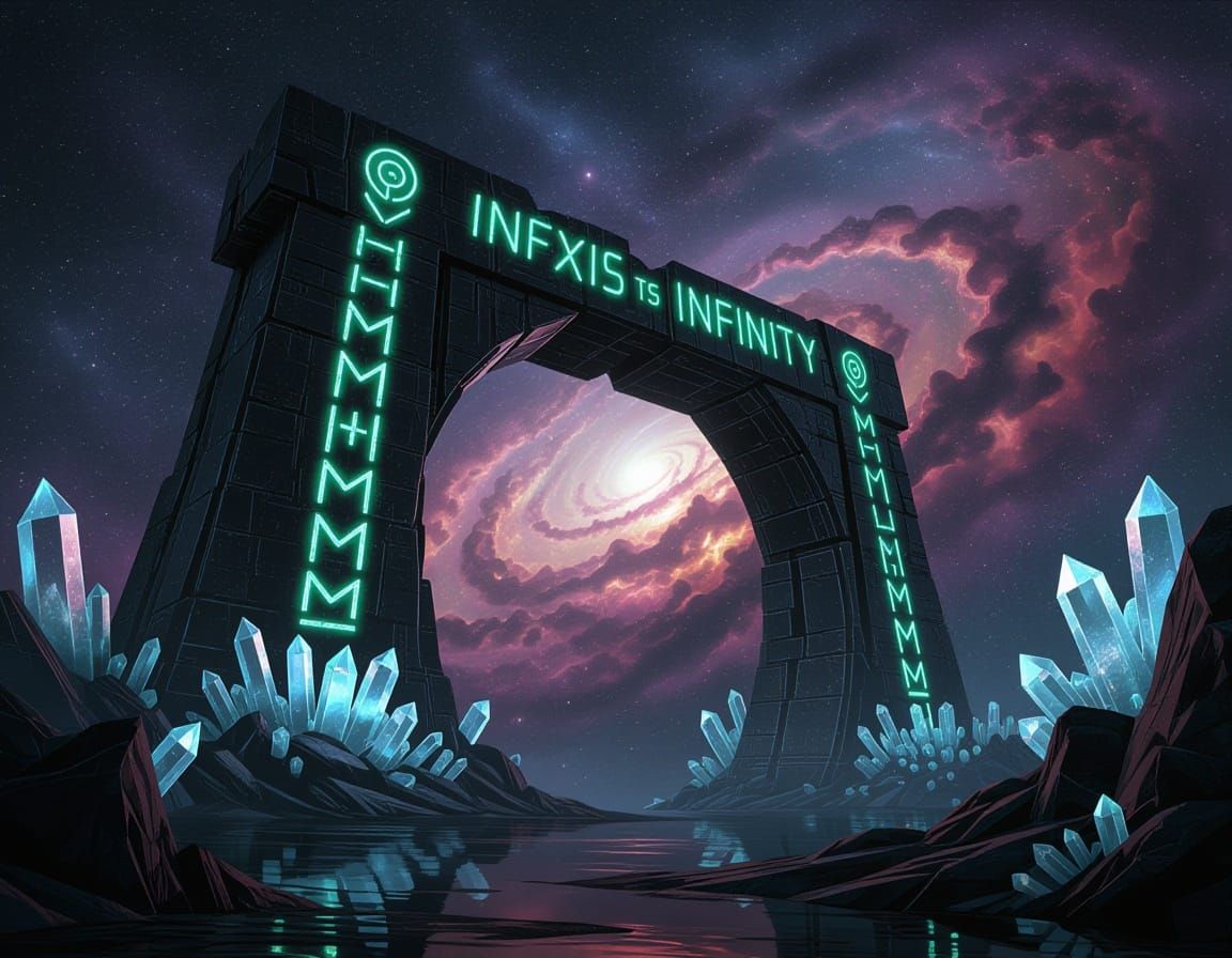 Ancient Obsidian Bridge to Infinity in Cosmic Nebula