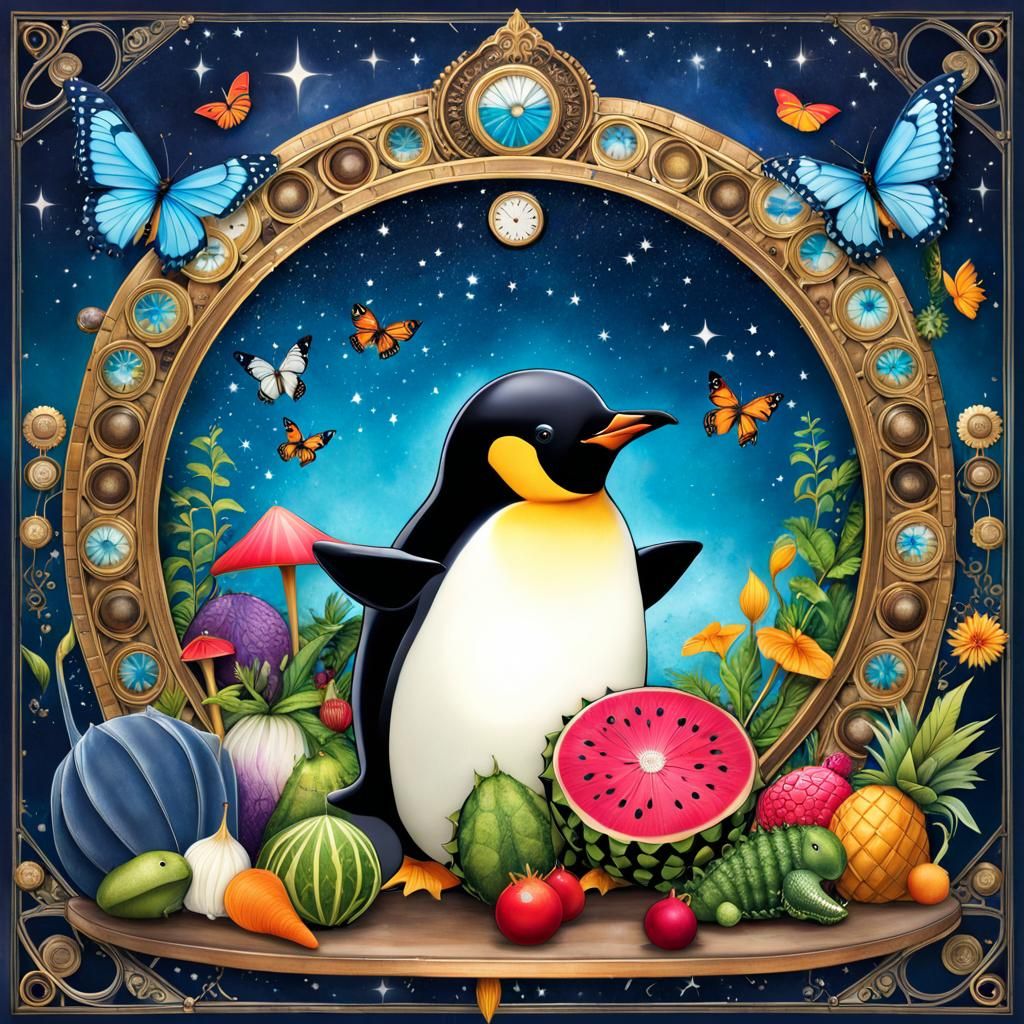 Surreal Hybrid Creatures and Vegetables in Artpunk Style