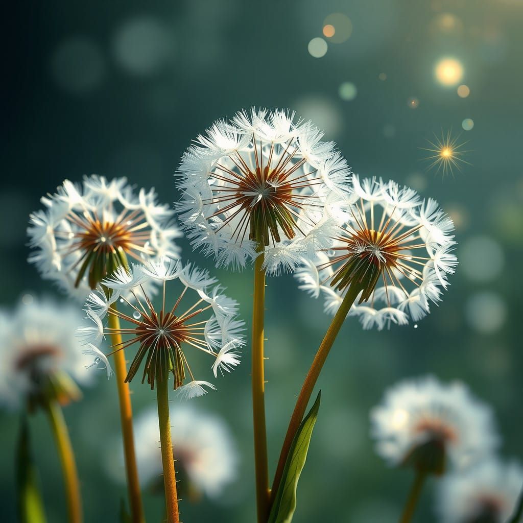 Dazzling Dandelions in Botanical Photography Style
