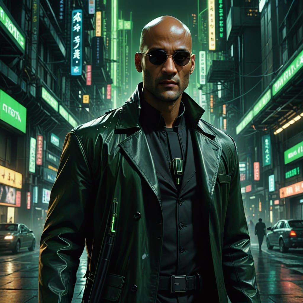 Morpheus in a Cinematic, High-Contrast, Sci-Fi Aesthetic
