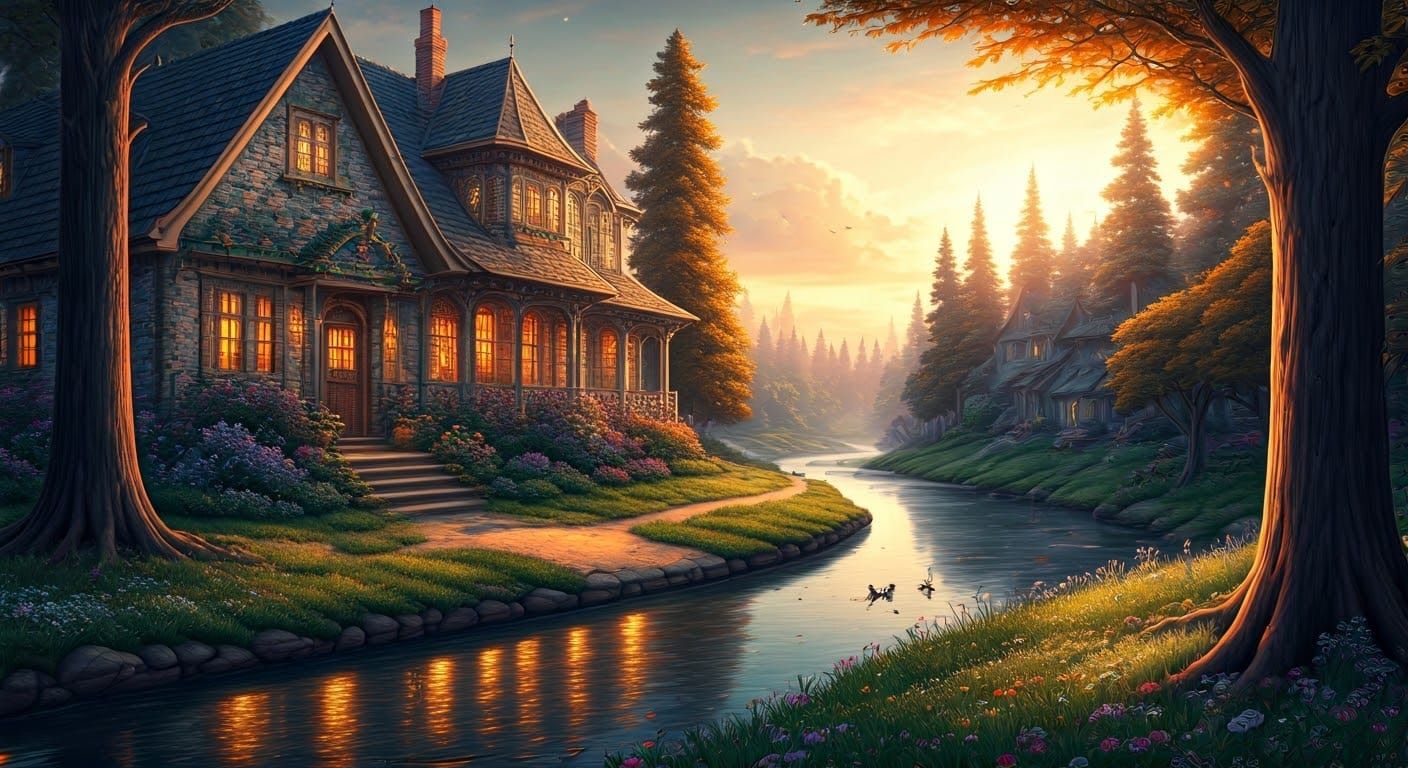 Ethereal Fantasy Cat in Golden Hour Light