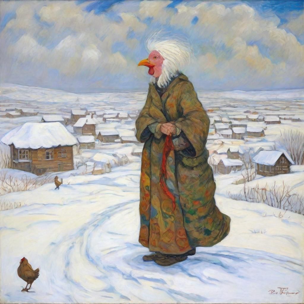 Surrealist Wind Scene: Filonov-Inspired Composition