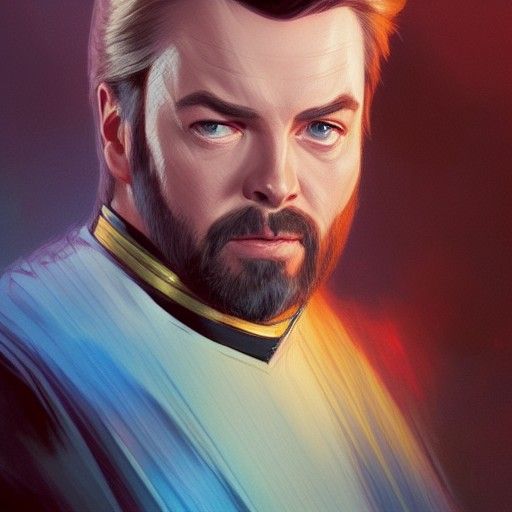 William Riker Portrait in Art Nouveau Style