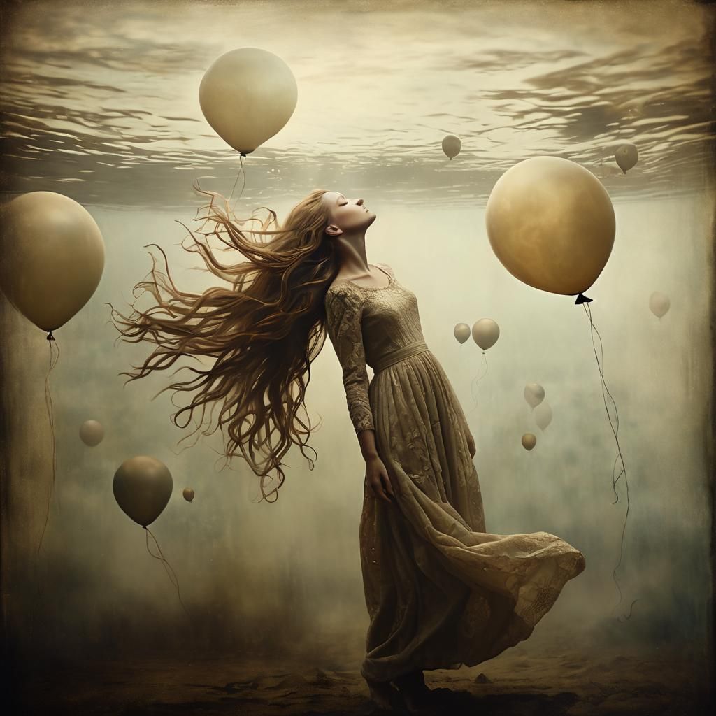 Surreal Underwater Wonderland in Muted Earth Tones