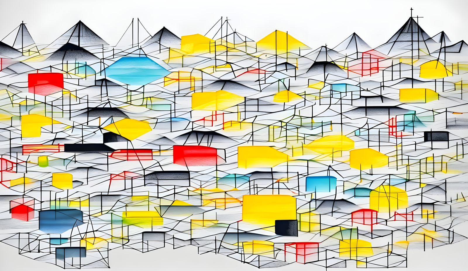 Donkey in Winter Forest with Graphic Score Elements