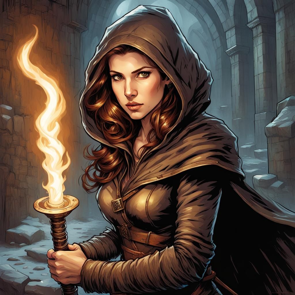 D&D Thief Rogue in Comic Book Art Style