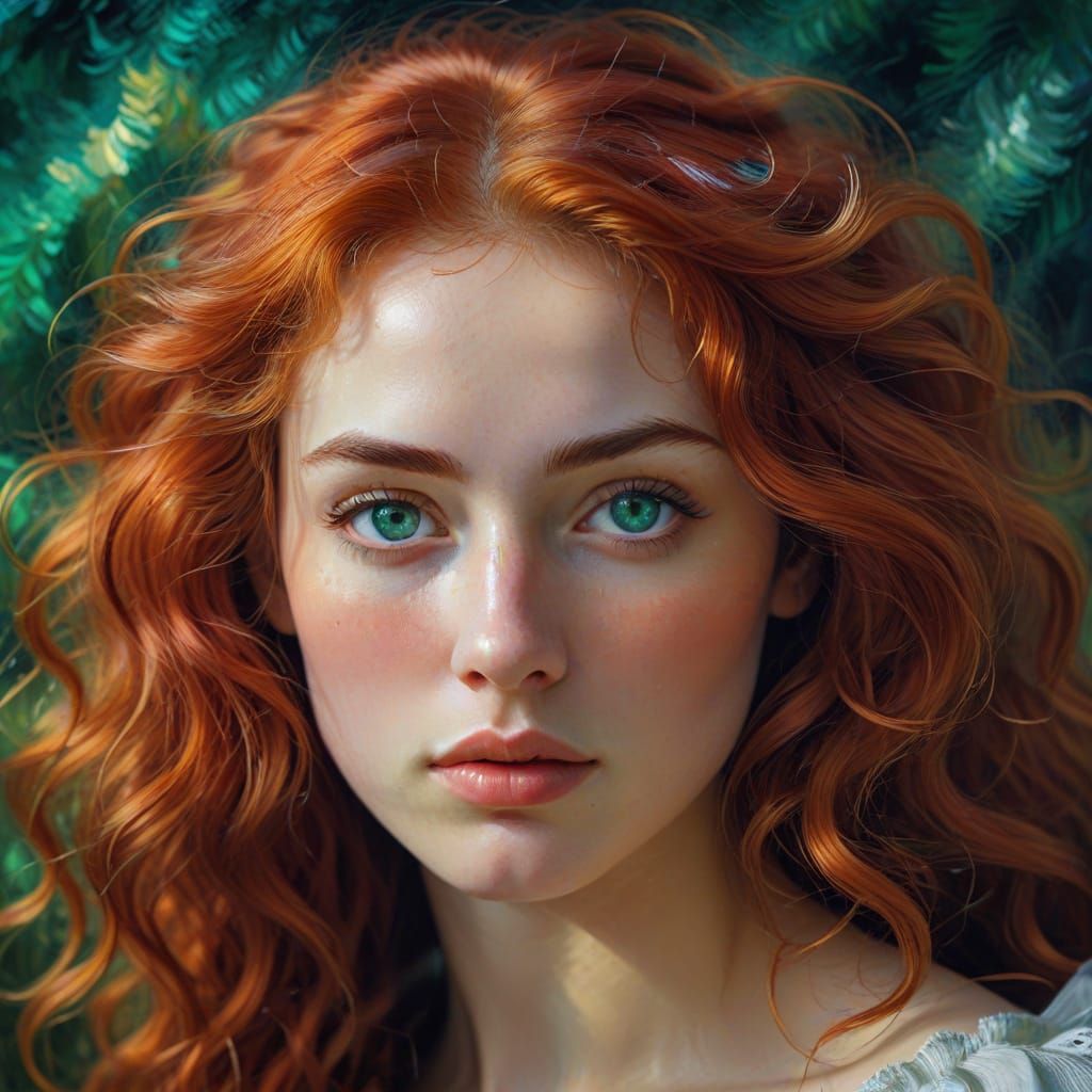 Ethereal Impressionist Portrait of a Young Woman