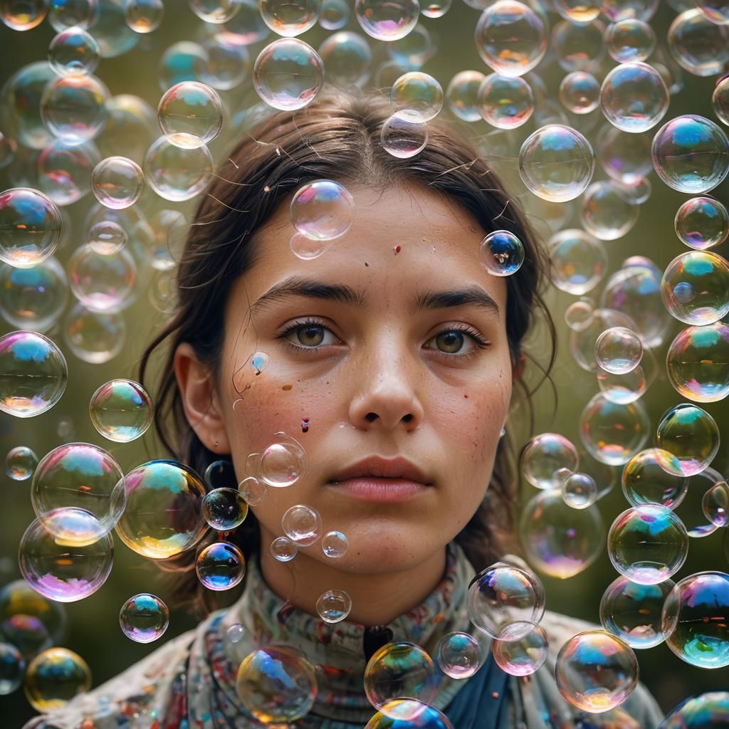 Birds in Bubbles: Vibrant Color Portrait Photography