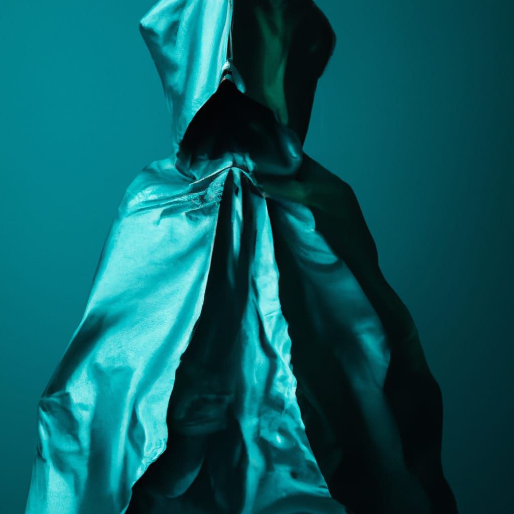 Foil Sculpture of Conical Head in Teal