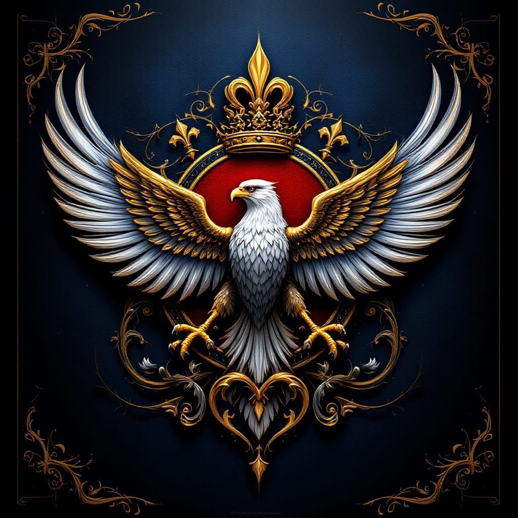 Majestic Falcon Family Crest in Fantasy Art Style