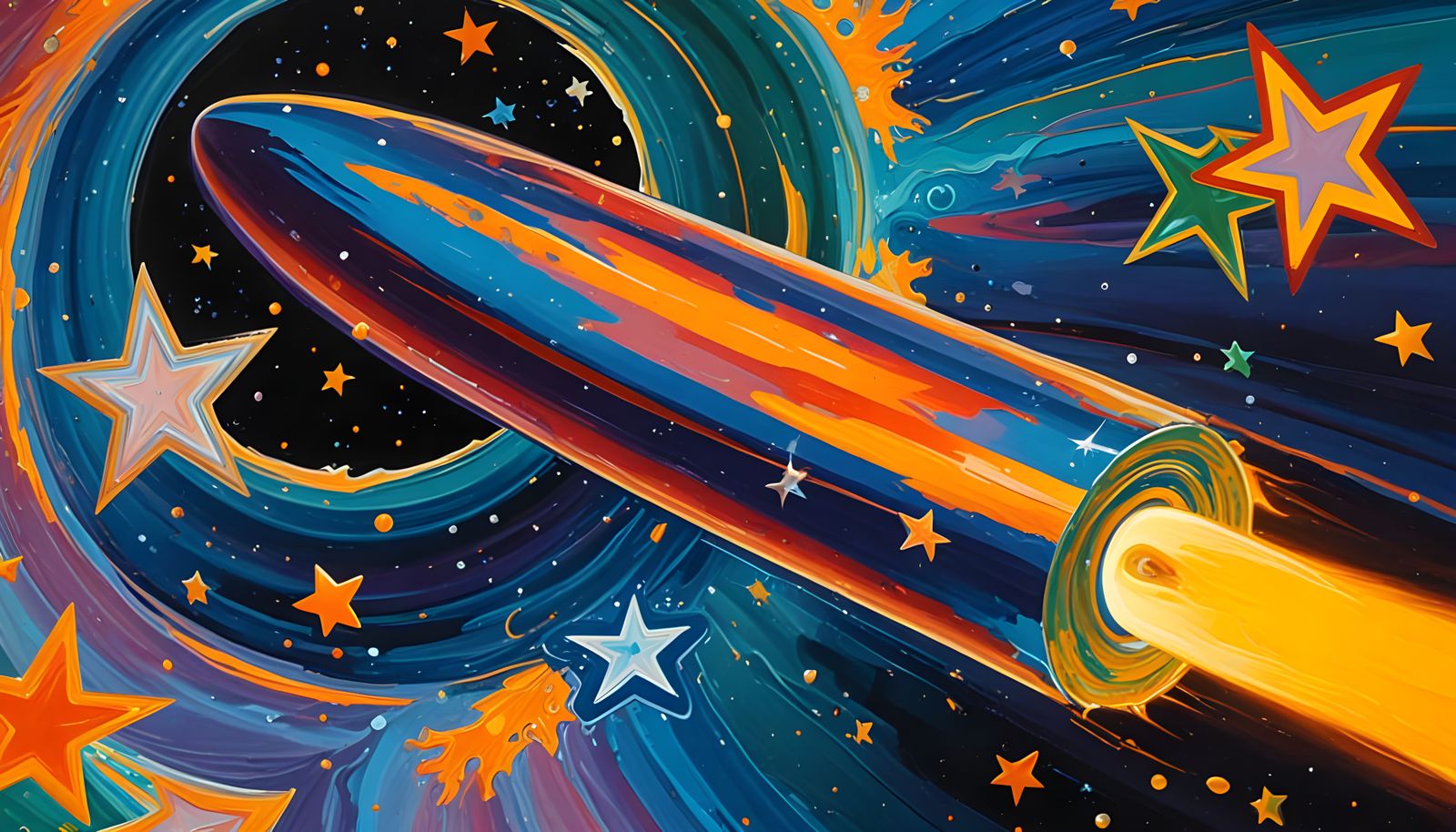 Surreal Iridescent Cosmic Odyssey in Miraculous Abstract Exp...