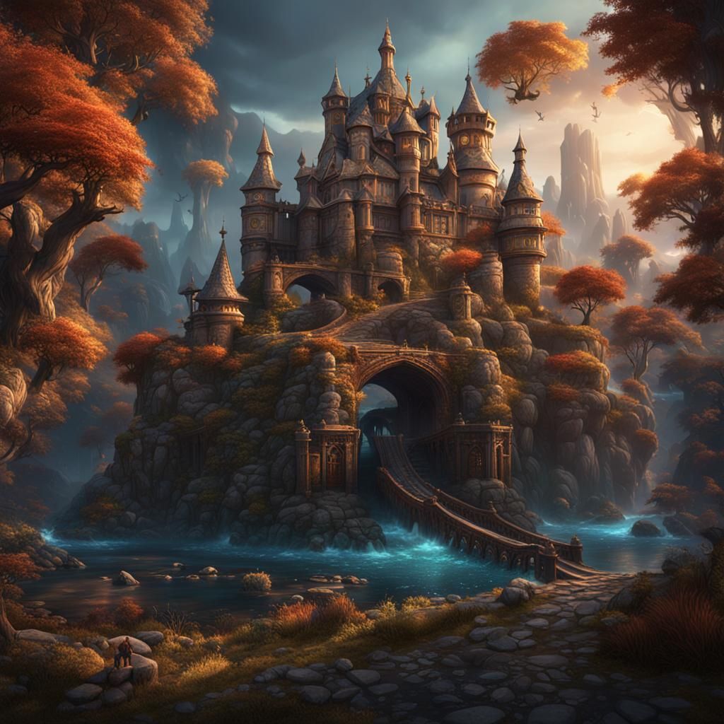 Fantastical Matte Painting with Deep Color