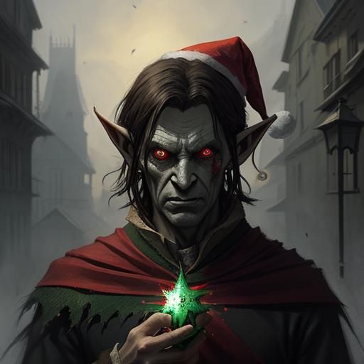 Sinister Christmas Elf Artwork in Fantasy Style