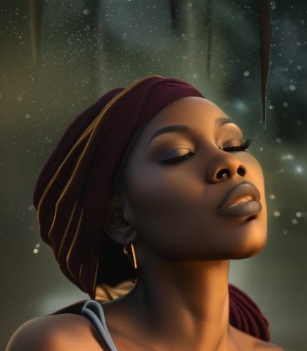 Cosmic Horror: Black Woman in Dark Robes