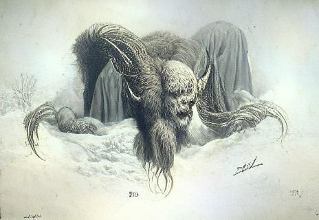 Krampus Illustration in Gustave Dore Style