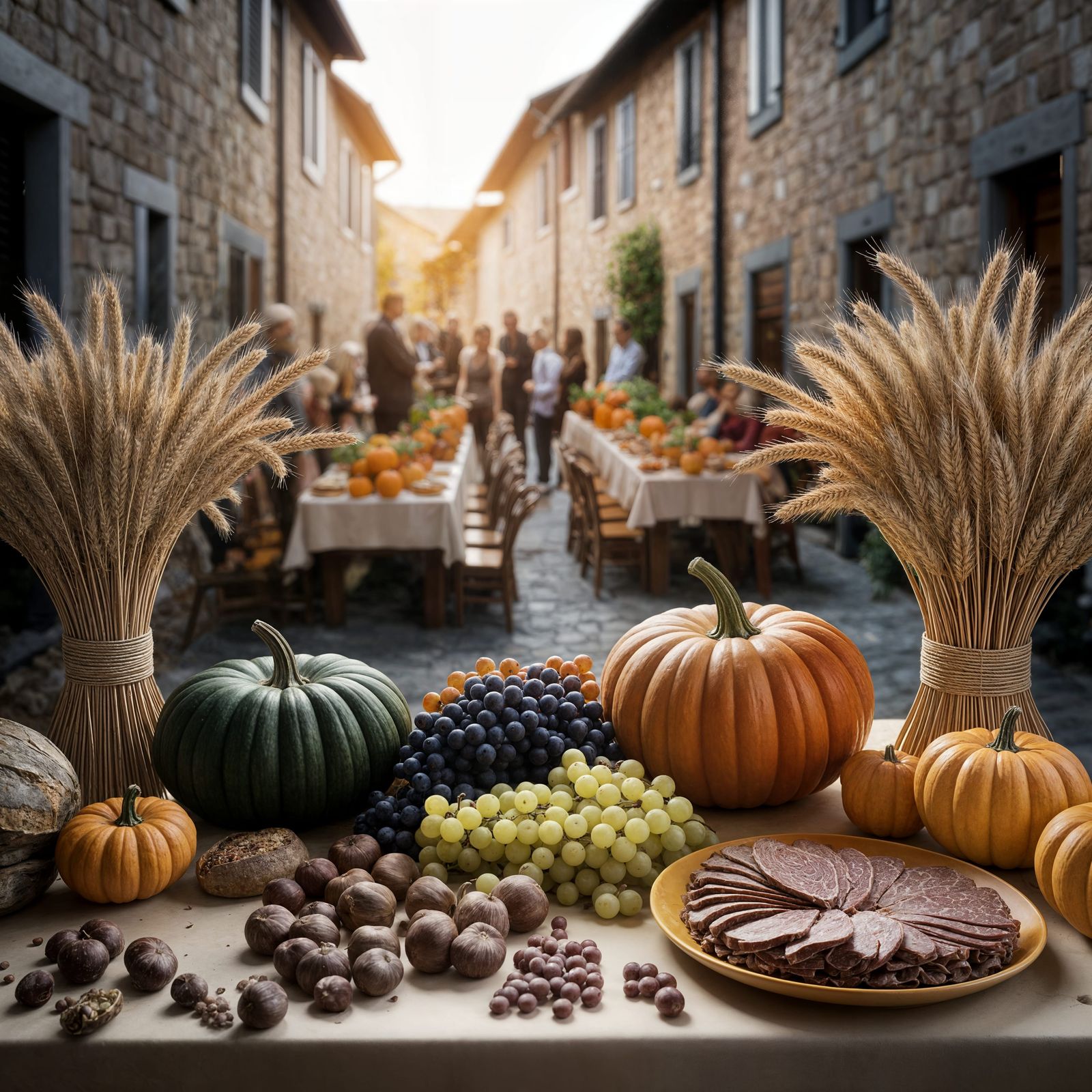 Italian Autumn Harvest Celebration at Sunset