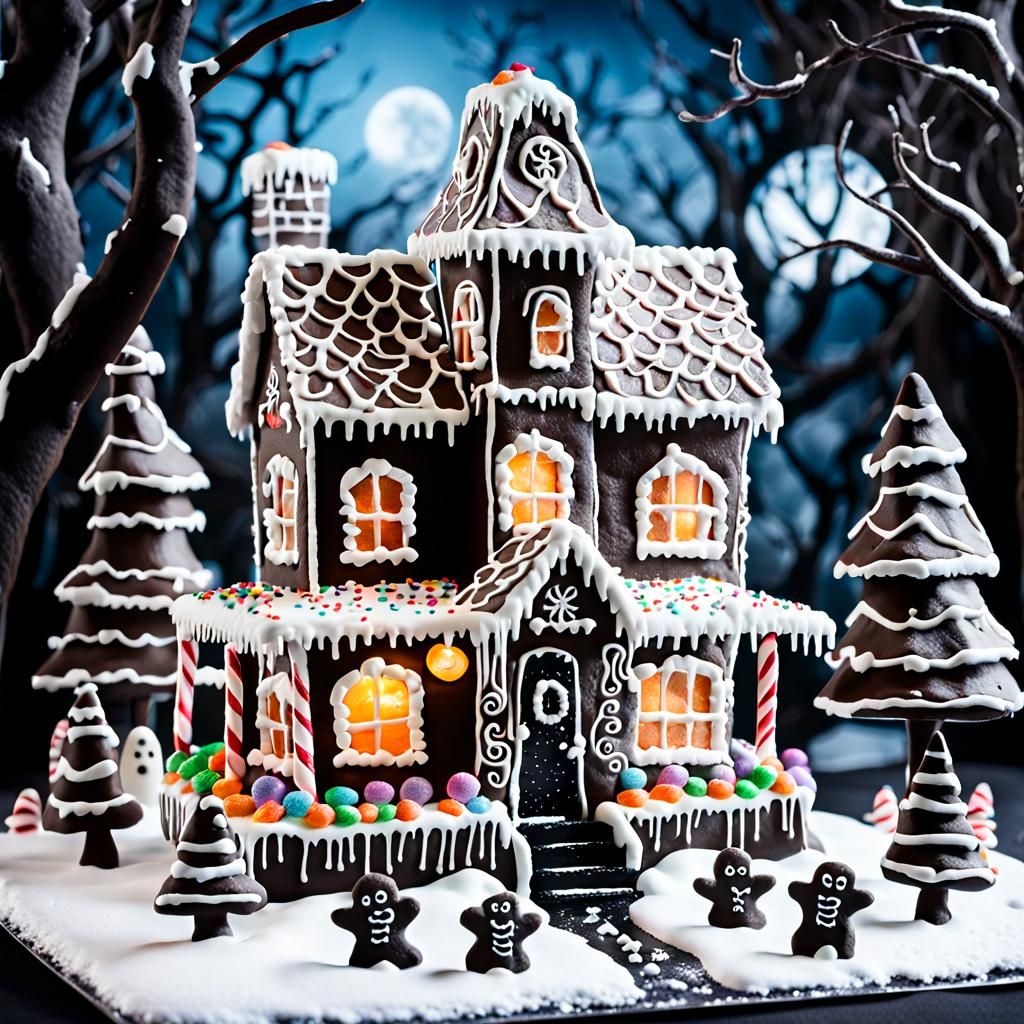Haunted Gingerbread House in Winter Wonderland