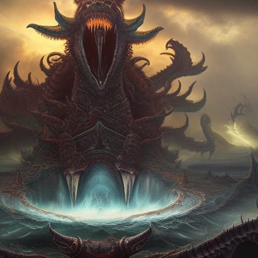 Leviathan Ascends: Fantastical Matte Painting in Deep Color