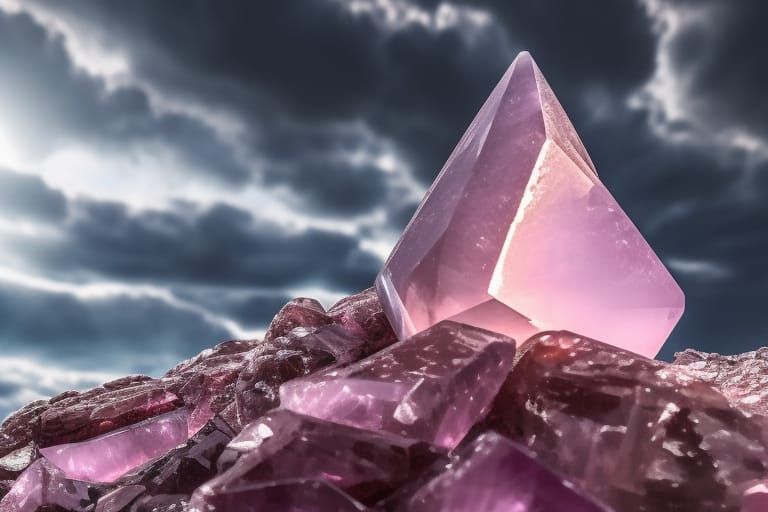 Intricate Rose Quartz Stone Formation in Epic View
