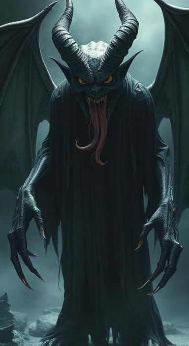 Terrifying Devil Creature in Dark Fantastical Art