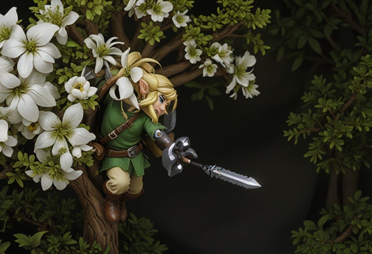 A Minish Village Scene in Miniature Diorama Style