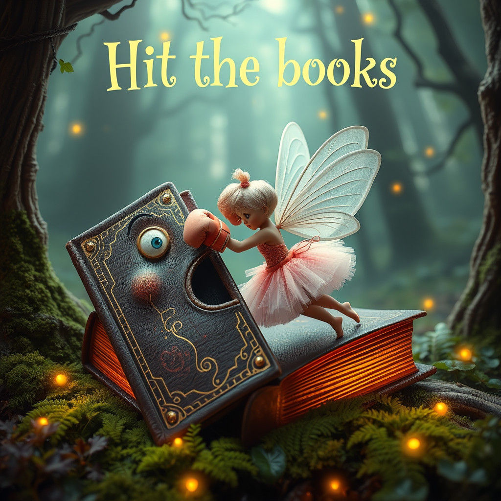 Enchanted Book and Fairy in Mystical Forest