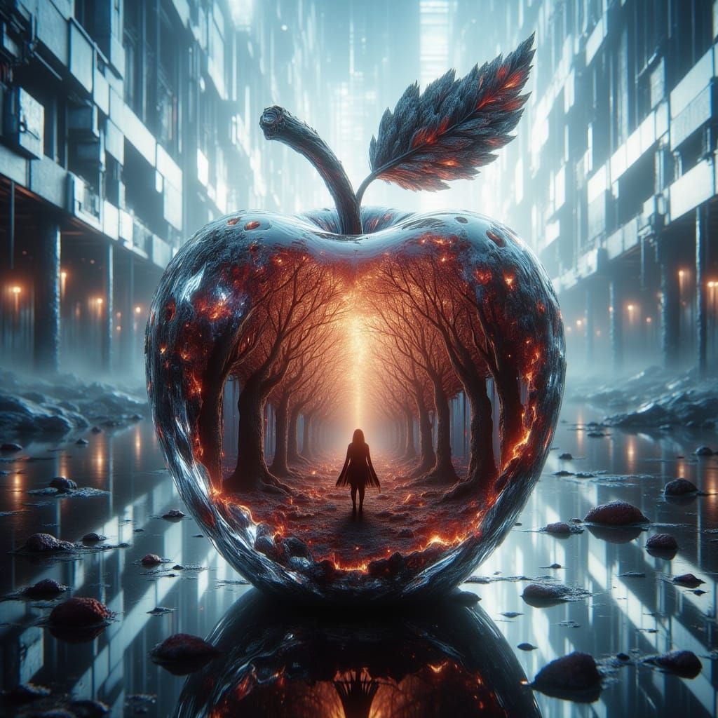 Crystal Apple in Dystopian Ruins