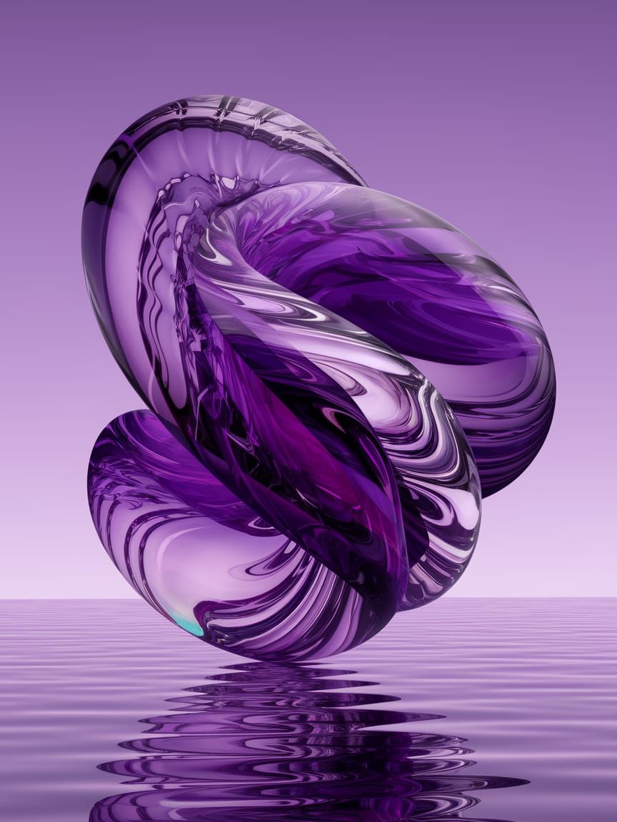 Airbrush Sculptural Rhythm Acrylic Wash Painted on Glass Tap...