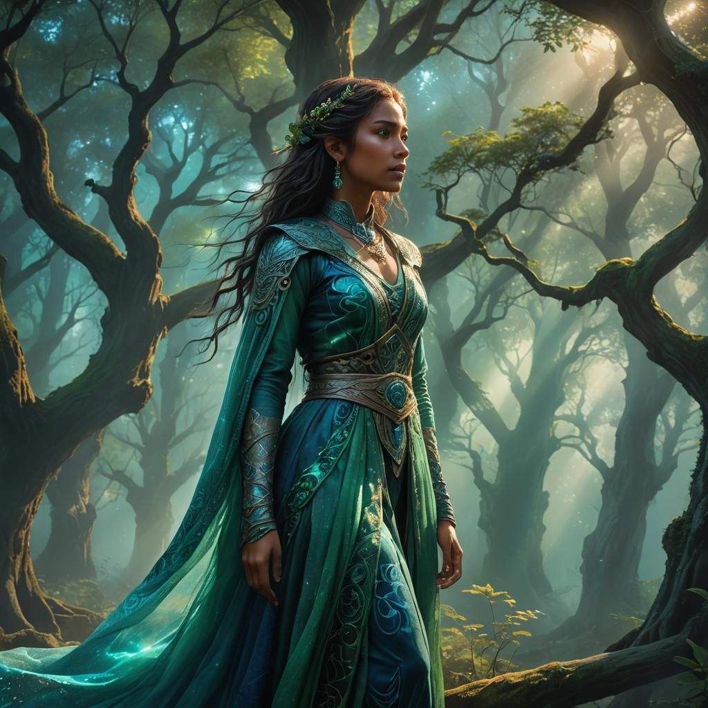 Mystical Being Nafisa in Dreamlike Realm Concept Art