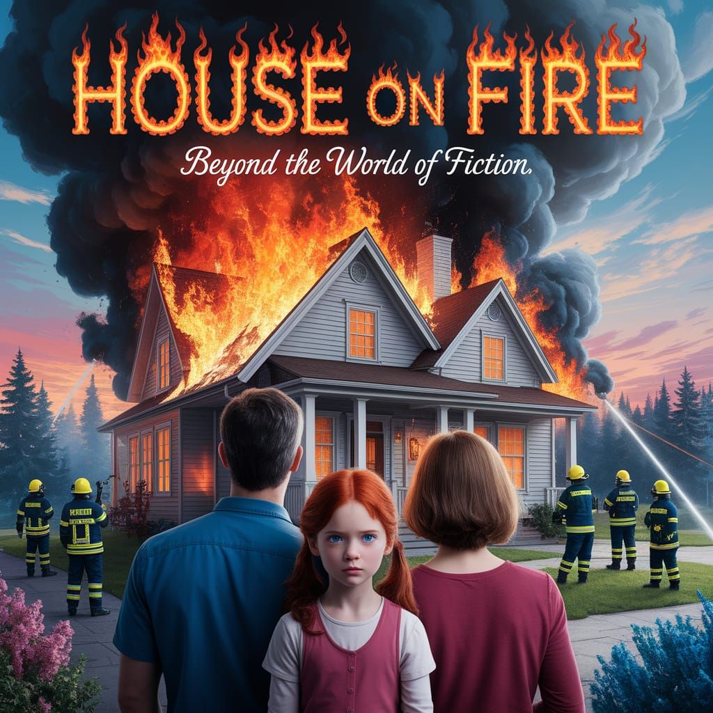 Fantastical House Blaze in Flaming Letters