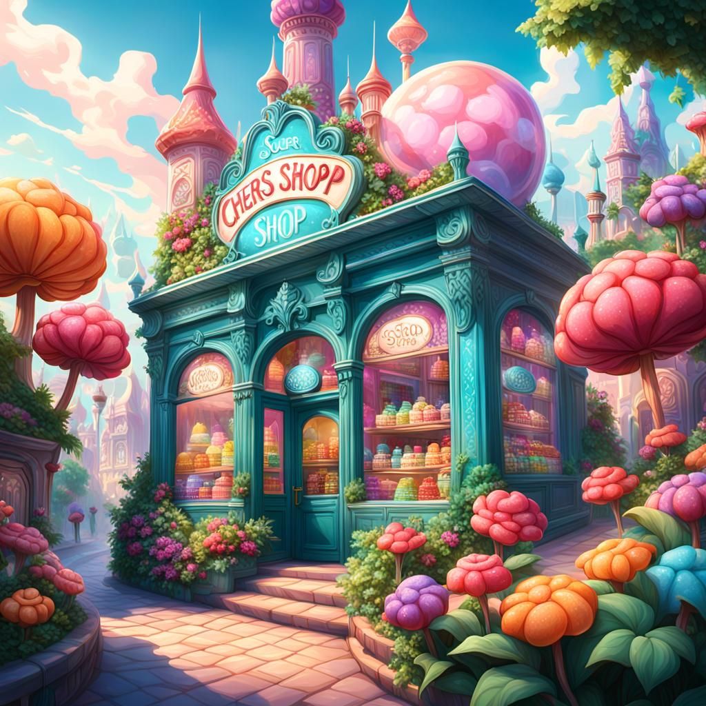 Colorful Fantasy Candy Shop in Unreal Engine 5