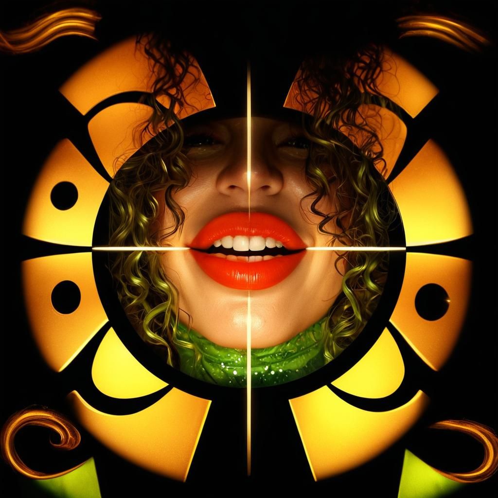 Elegant Woman in Green Gown: Hyperrealistic Digital Portrait