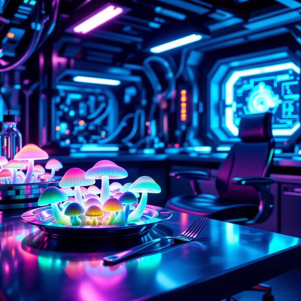 Ultra HD 4K sci-fi scena u futurističkoj laboratoriji. Metal...